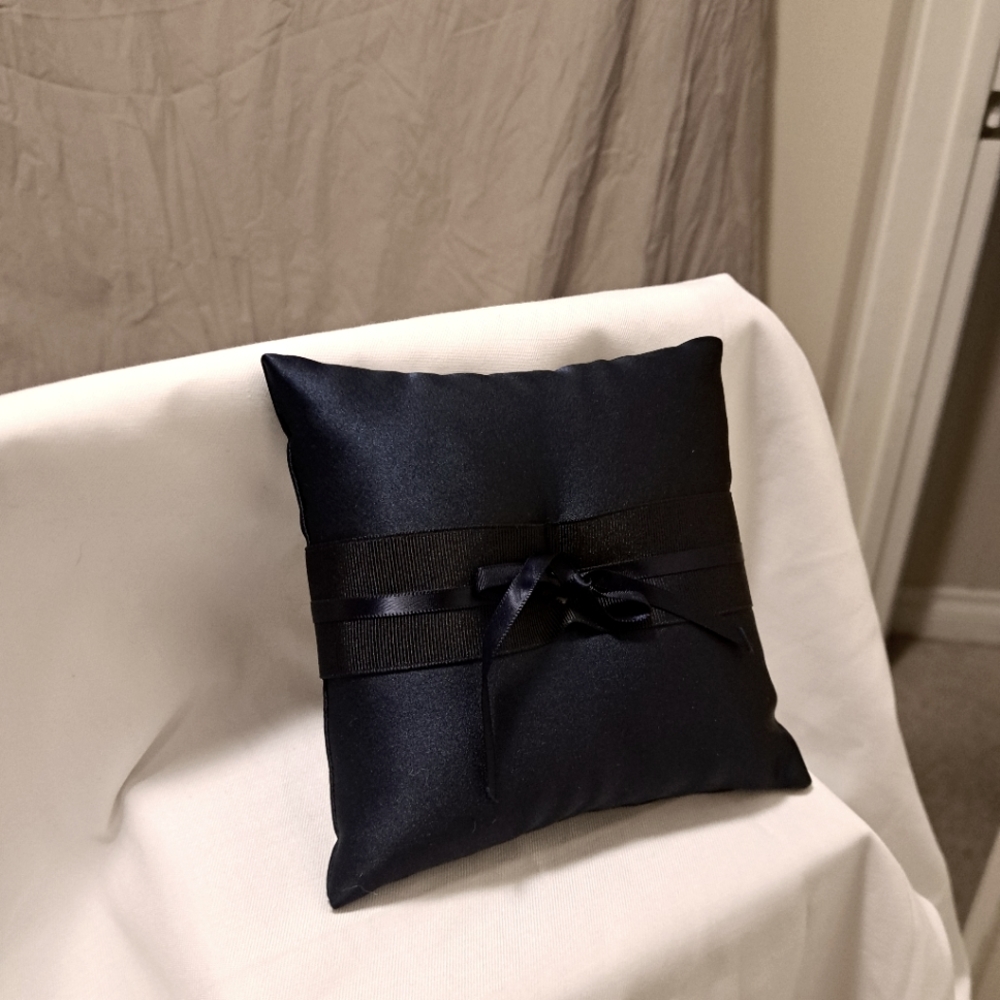 Midnight blue ring bearers pillow
